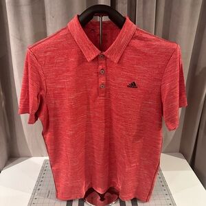 Adidas Men's Heathered Red Polo Shirt